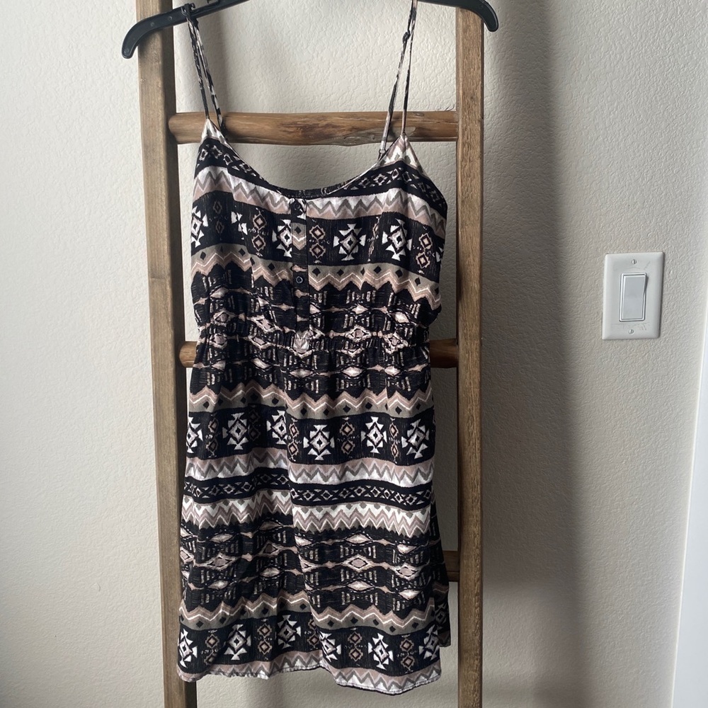 Patterned strap dress - adjustable straps